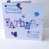 Father's Day Greeting Card,Printed Applique Design,Hand Finished Card