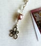 Beaded bag charm, journal, planner clip on charm, handmade gift
