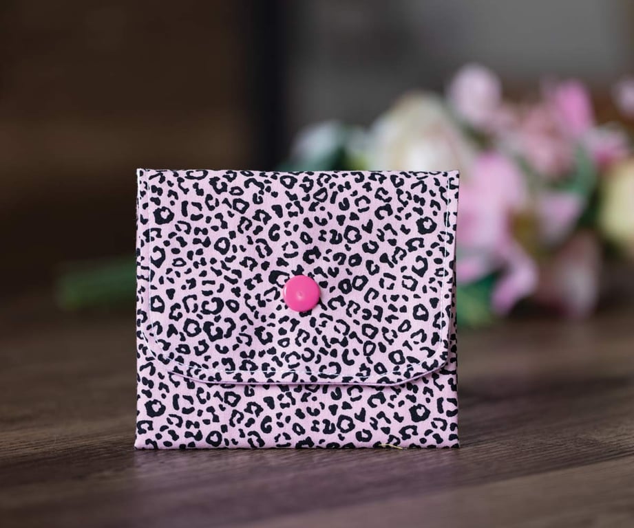 Handmade Coin Purse, Wallet Card Holder, Mini Wallet-Pink-CP08