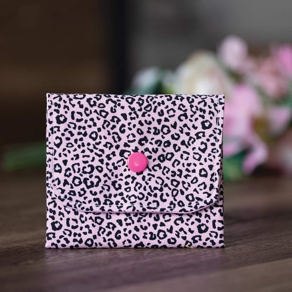 Handmade Coin Purse, Wallet Card Holder, Mini Wallet-Pink-CP08