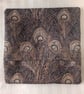 Liberty linen Hera peacock feather cushion cover. Black and brown cushion cover - Image 3