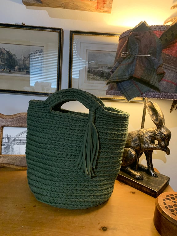 Green Crochet Handbag