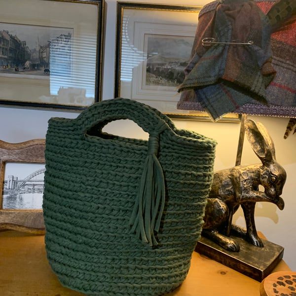 Green Crochet Handbag