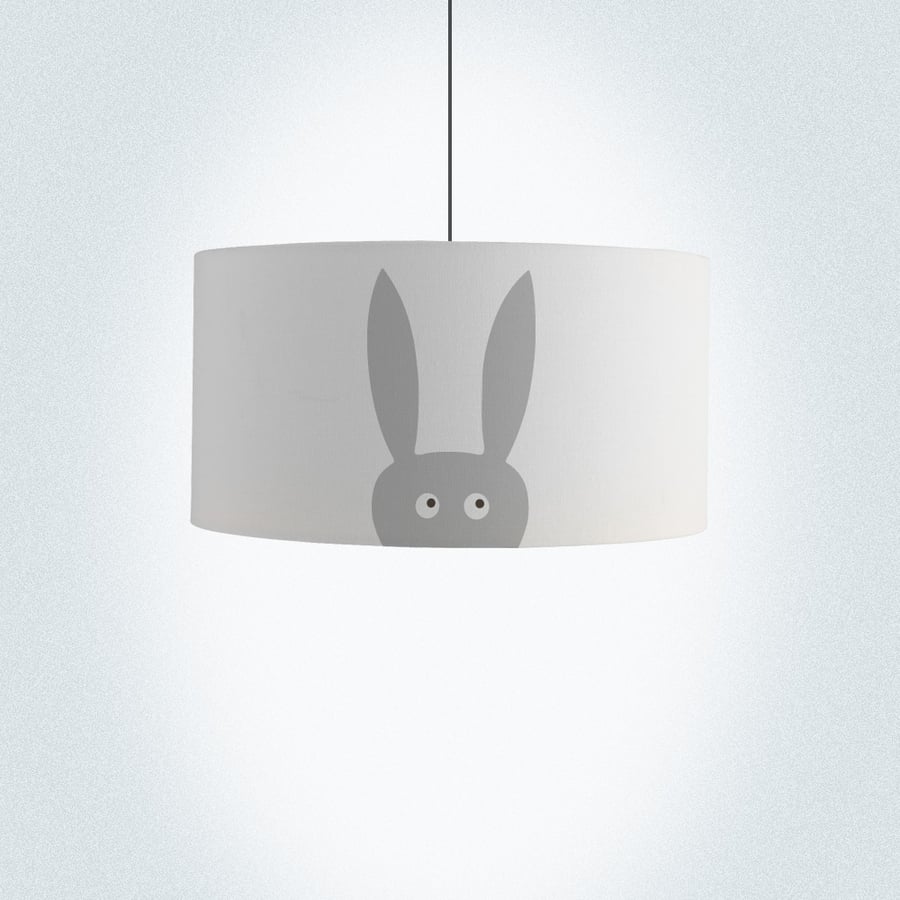 Rabbit Drum Lampshade, Diameter 45cm (18"), Ceiling or floor lamp