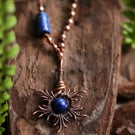 Copper Sun Necklace with Lapis Lazuli 