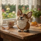 Handmade Air Dry Clay Corgi Dog Magnet - Cute Fridge Magnet & Pet Lover Gift