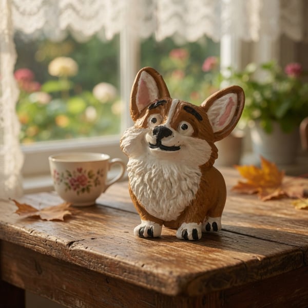 Handmade Air Dry Clay Corgi Dog Magnet - Cute Fridge Magnet & Pet Lover Gift