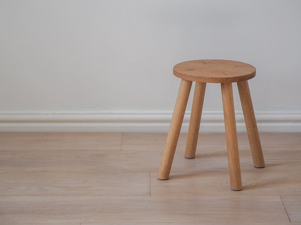Step Stool - Solid oak stool in mid century design
