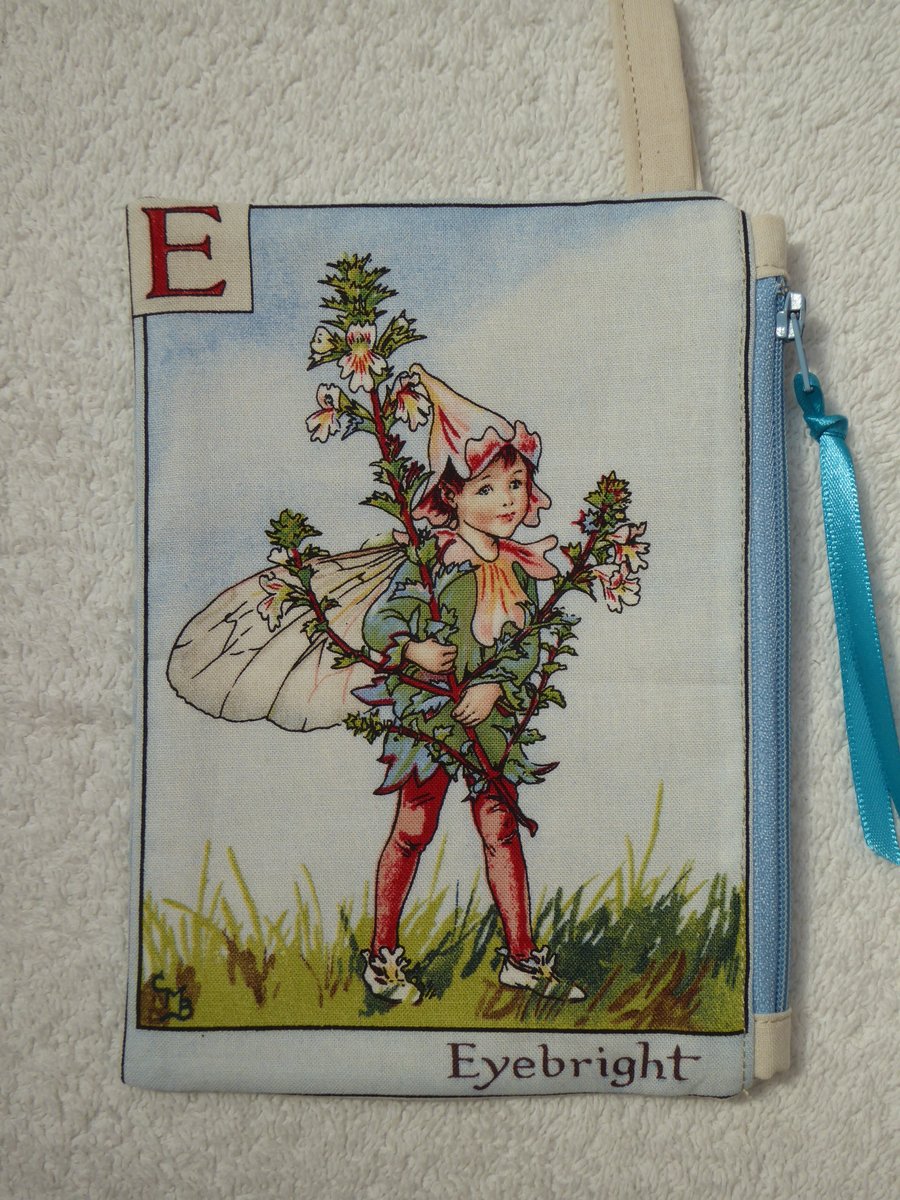 Flower Fairy Print Pixie Purse. E. Eyebright.  Flower Alphabet Fairy