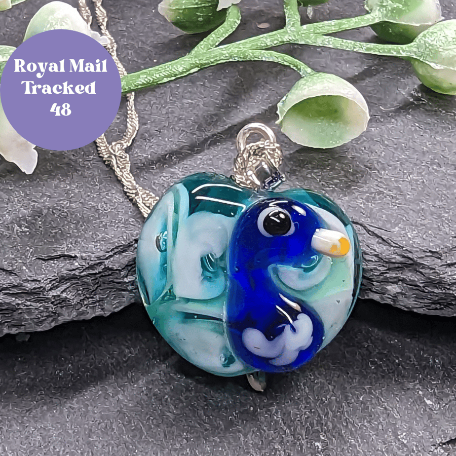 Peacock Lampwork Necklace