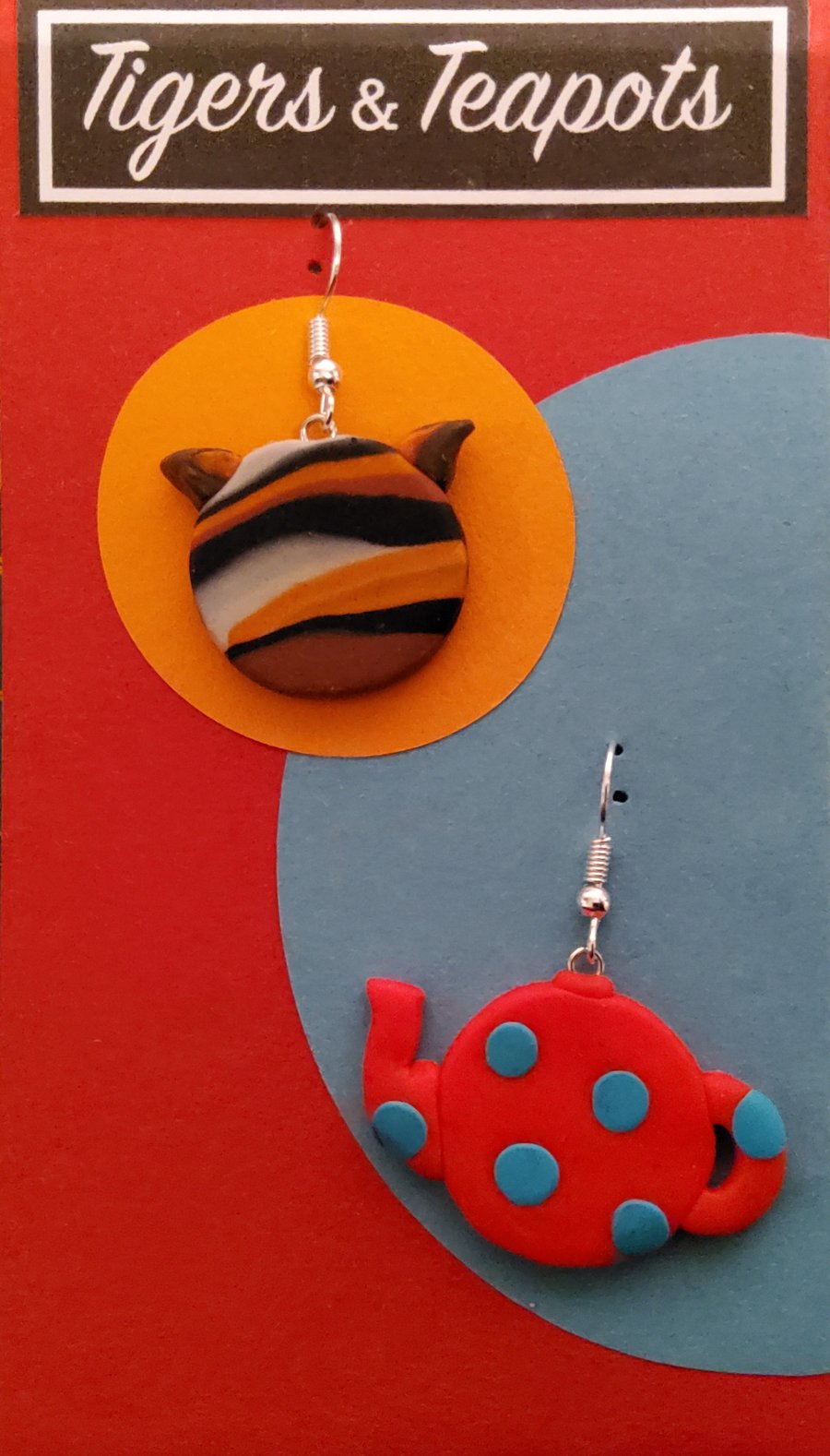 Tigers & Teapots - Earrings for any occasion, including having tea with a tiger.