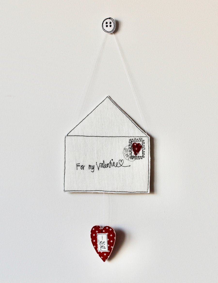 'For my Valentine' Envelope - Hanging Decoration