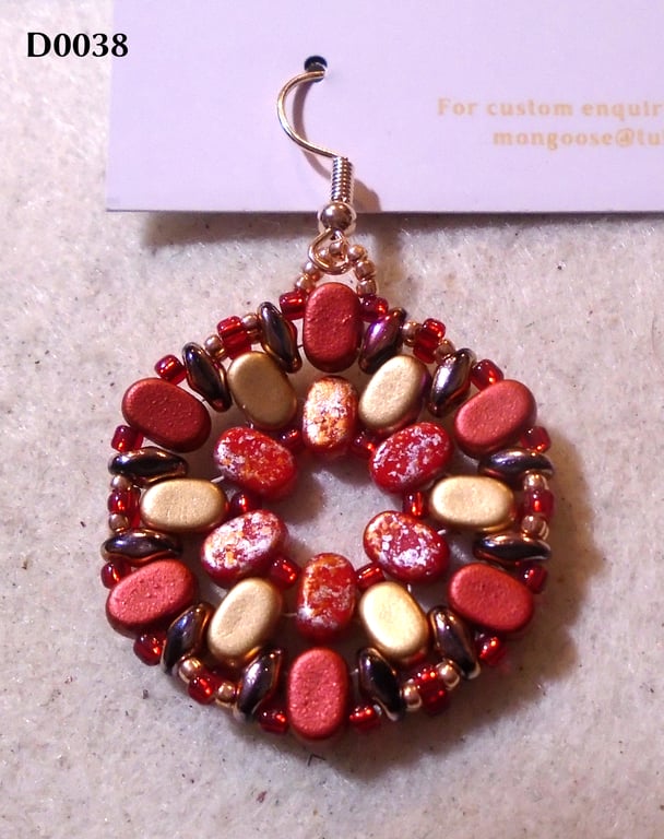 Hexagonal bead earrings (customisable)