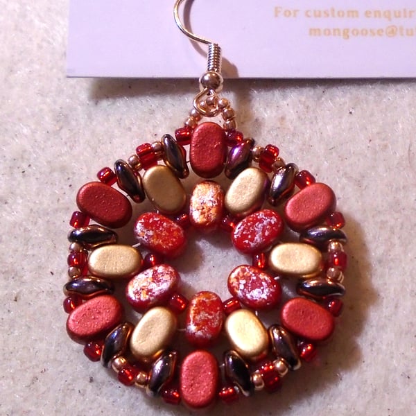 Hexagonal bead earrings (customisable)