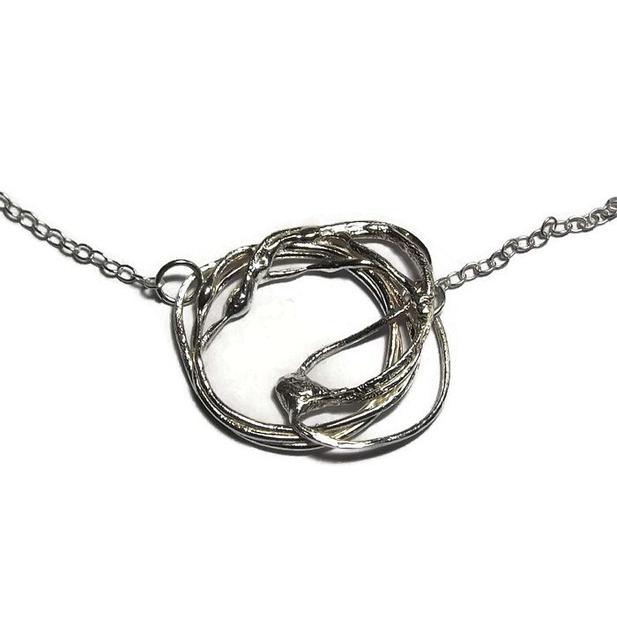 sterling silver wire swirl pendant
