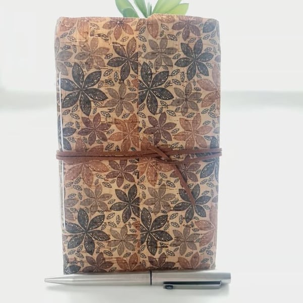 Flower Print Cork Notebook Journal
