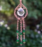 Rainbow Crystal Copper Window Hanging with Beaded Dangles - Image 1