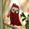 Felt Tawny Owl Hanging Decoration
