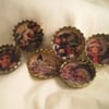 Vintage Christmas Bottle Top Magnets x 6