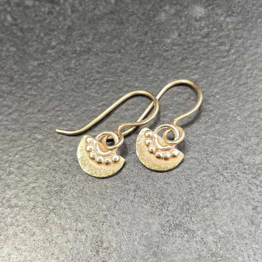 9ct gold small dangle earrings