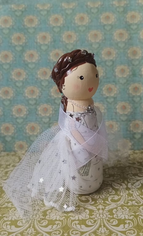 Sissi, Elisabeth of Austria Hand-painted peg doll.