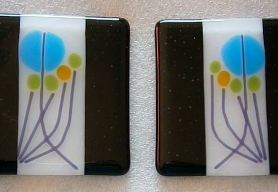 Charles Rennie Mackintosh inspired fused glass coasters