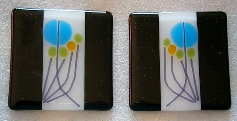 Charles Rennie Mackintosh inspired fused glass coasters