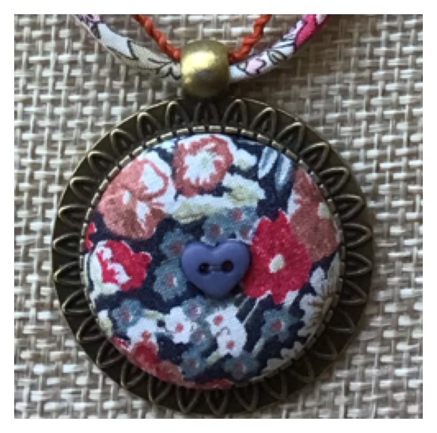 Liberty fabric pendant necklace