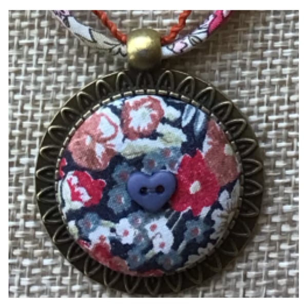 Liberty fabric pendant necklace