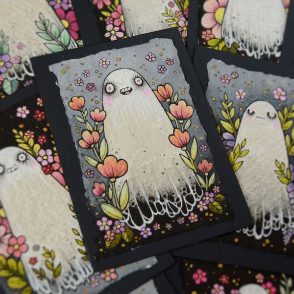 spring ghost - original aceo illustration