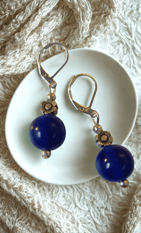 Deep Blue Short Drop Earrings