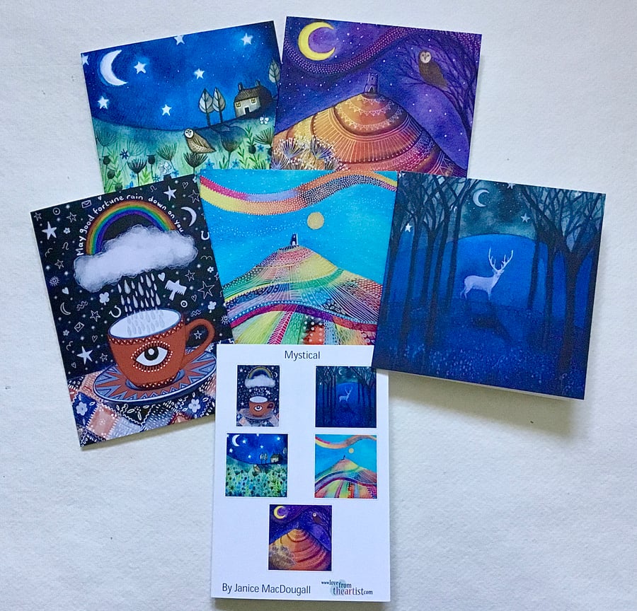 Mystical,blank greetings card pack