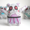 freemotion & hand embroidered zombie panda in silk knickers - purple