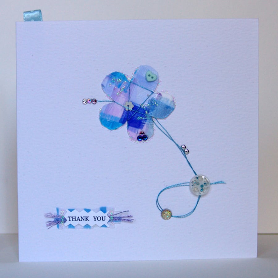 'Buttons & Bows' Thank You Greeting Card