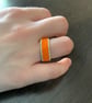 Vibrant bright orange beaded ring - Image 2