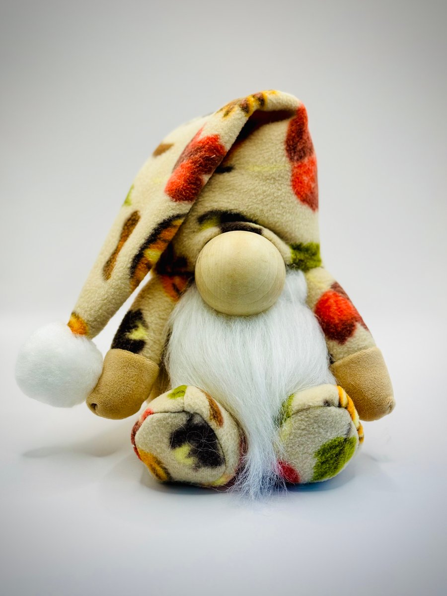 Handmade Autumnal Nordic Gnome with Floppy Hat and Pom Pom