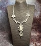 Moonstone Dragonfly handmade wire wrapped and seed bead necklace with Moonstone  - Image 3