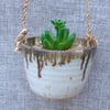 Hanging herb planter hand thrown stoneware pottery ceramic plant pot