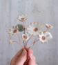 White and Gold Ceramic Flower Bouquet Small  - Image 3