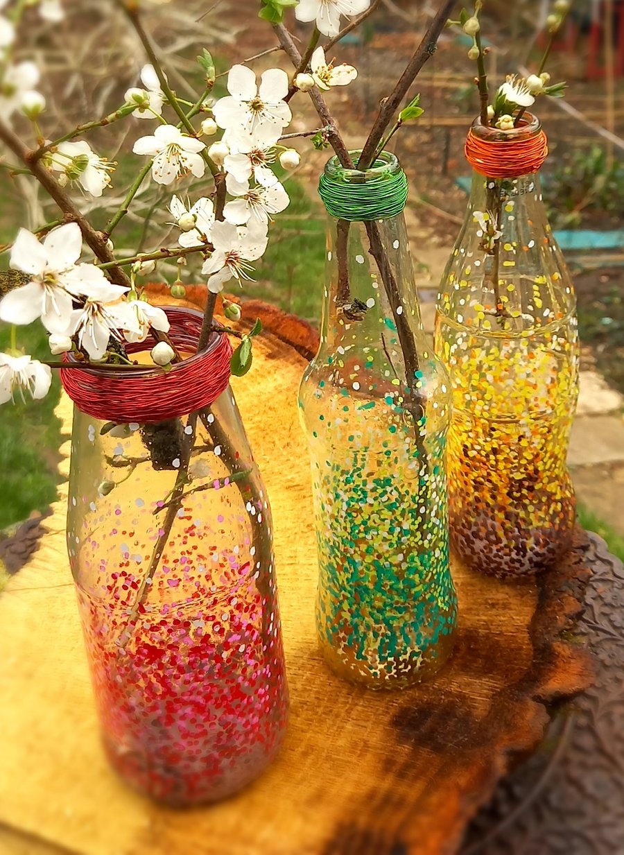 Spring Blossom Bottle Vases