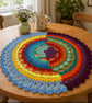Rainbow Kaleidoscope – Large Handmade Crochet Table Centrepiece