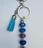 Bag charm key rings, large, assorted colours beading and tassels  - Image 2