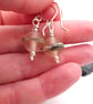 peach lampwork glass earrings - Image 3