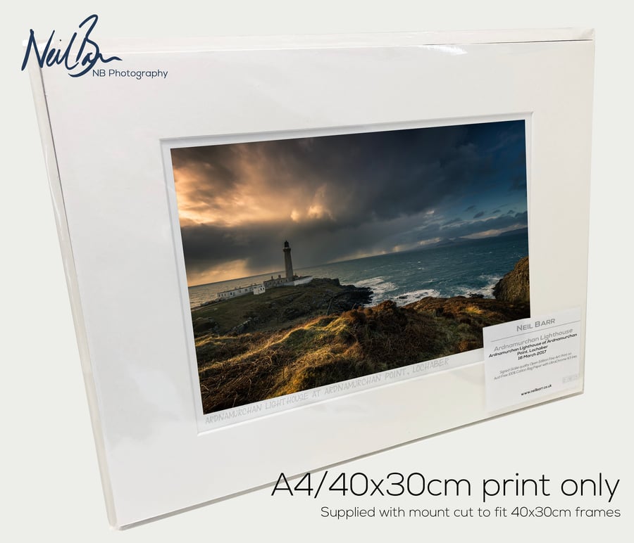 Ardnamurchan Lighthouse Scotland - A4 (40x30cm) Unframed Print