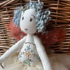 Fairy handmade ornament - Fern - reclaimed fabrics, tree topper