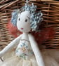 Fairy handmade ornament - Fern - reclaimed fabrics, tree topper