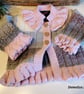 Designer Baby Girl's Hand Knitted Jacket & Booties Set  9-18 mths size ONE OFF - Image 2