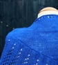 Ultramarine Blue pure wool laced edged scarf shawl - design S122 - Image 3