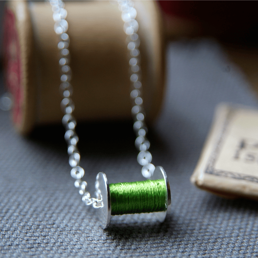 Bobbin Necklace - Silver Sewing Necklace