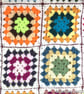 White Mixed Acrylic Stargazer Granny Squares Lap Blanket - Image 2